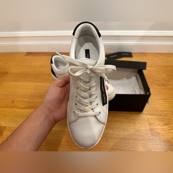 DOLCE & GABBANA
Black White Leather Low Top Sneakers - Picture 3 of 5